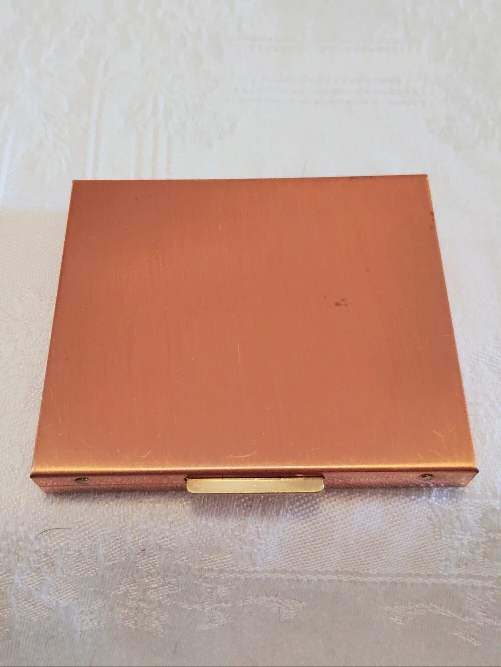 Vintage Copper Accordion Foldout Photo Wallet Snap Lock Button Closure MCM